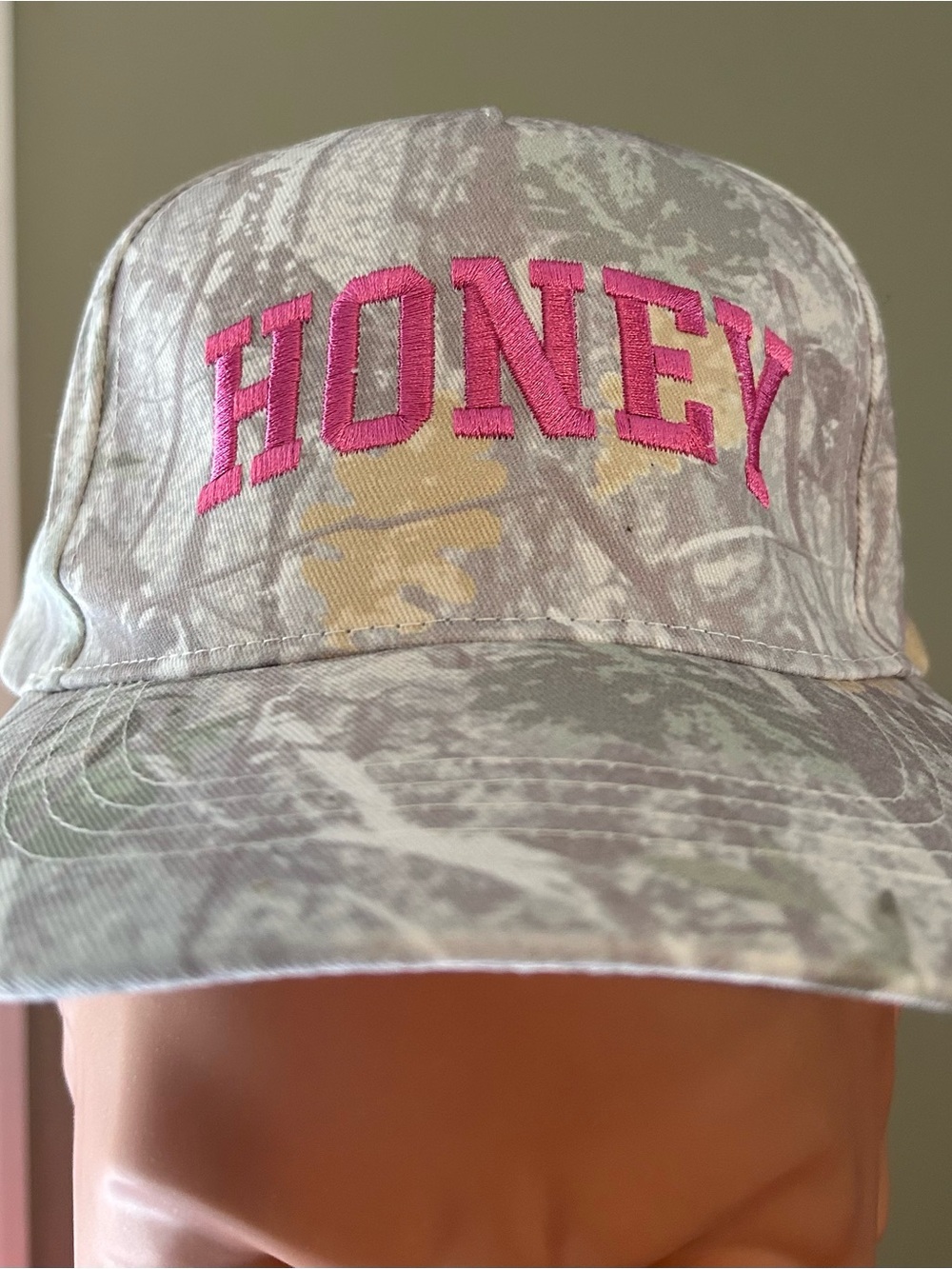 David and Young White Baseball Cap with HONEY embroidered